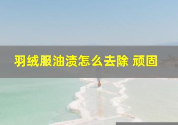 羽绒服油渍怎么去除 顽固